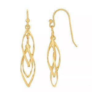 👛5/$50 24k Gold Plated Corkscrew Drop Earrings.